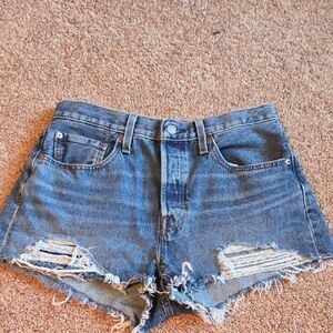 Levi's Distressed Blue Jean Shorts
